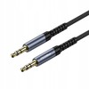 POZŁACANY MOCNY KABEL AUX MINI JACK 3,5MM AUDIO NYLON 1.2 M RECCI