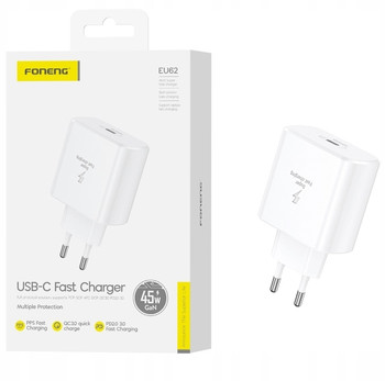 SZYBKA ŁADOWARKA SIECIOWA 45W USB C +GaN PD DO TELEFONU TABLETA
