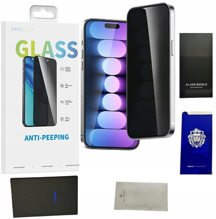 SZKŁO PRYWATYZUJĄCE HARTOWANE 9H DO IPHONE 16 PRO ANTI SPY RECCI