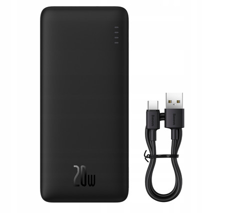 BASEUS POWER BANK Z SZYBKIM ŁADOWANIEM 20000MAH 20W USB-C USB-A Z KABLEM