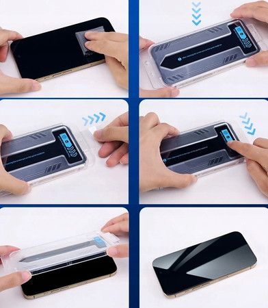 SZKŁO PRYWATYZUJĄCE do iPhone 17 AIR Z RAMKĄ DO MONTAŻU ŁATWY MONTAŻ