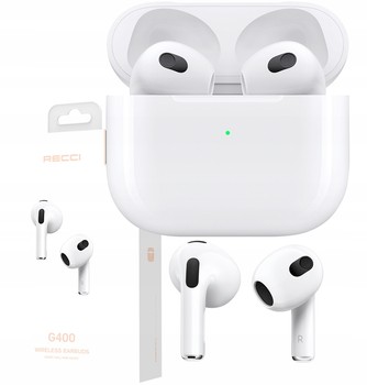 SŁUCHAWKI BEZPRZEWODOWE DOUSZNE PRO BLUETOOTH TWS Z MIKROFONEM KABEL RECCI