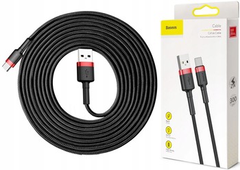 Baseus Kabel Przewód 3M USB-C TYP-C 3.0 3A USB C