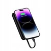 SZYBKI POWERBANK 10000MAH 22,5W 3A PD Z WBUDOWANYMI KABLAMI Z EKRANEM RECCI