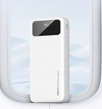 SZYBKI POWERBANK 20000MAH 22,5W 3A WBUDOWANE KABLE USB-C DO LIGHTNING MICRO