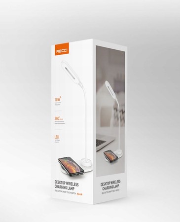 LAMPKA LED 360 Z ŁADOWARKA INDUKCYJNA 10W QI NA BIURKO SZAFKĘ RECCI