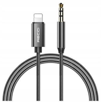 KABEL PRZEJŚCIÓWKA ADAPTER LIGHTNING AUX MINI JACK 3,5MM DO iPhone 1M RECCI