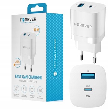 SZYBKA ŁADOWARKA USB-C i USB GaN 33W do iPhone 14