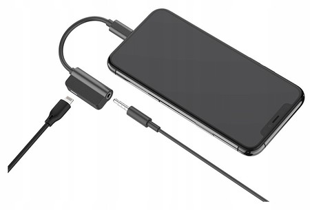 PRZEJŚCIÓWKA ADAPTER 3,5MM AUDIO SŁUCHAWEK AUX + LIGHTNING DO IPHONE RECCI