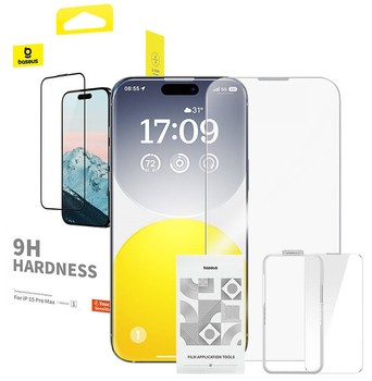BASEUS SZKŁO HARTOWANE DO APPLE iPHONE 15 PRO MAX z ZESTAWEM MONTAŻOWYM