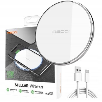 SZYBKA ŁADOWARKA BEZPRZEWODOWA INDUKCYJNA 15W MOCNA + KABEL RECCI