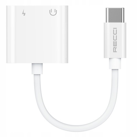 PRZEJŚCIÓWKA ADAPTER USB-C 2X USB C DO SŁUCHAWEK RECCI