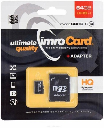 Karta Pamięci MICROSD 64GB MICRO SD CL10 + ADAPTER