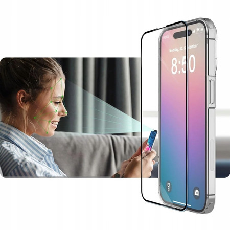 SZYBKA SZKŁO HARTOWANE PEŁNE do iPhone 17 PRO ZESTAW OCHRONA EKRANU