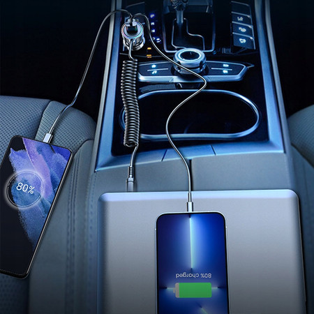 SZYBKA ŁADOWARKA SAMOCHODOWA USB USB-C 72W QC PD 3.0 + kabel USB-C JOYROOM