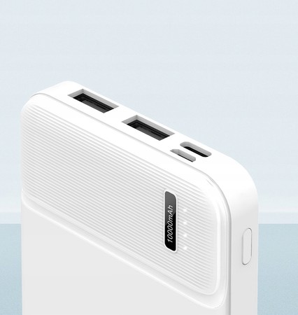 SZYBKI POWERBANK 10000MAH MOCNY SZYBKIE ŁADOWANIE 2,1A USB C + KABEL RECCI