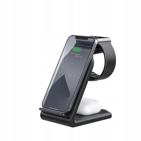 SZYBKA ŁADOWARKA BEZPRZEWODOWA 15W DO IPHONE / AIRPODS / WATCH 15W RECCI