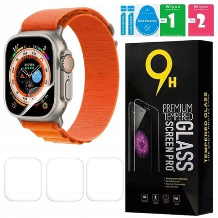 3X HYDROŻELOWA FOLIA DO APPLE WATCH ULTRA 1 / 2 49 MM ZESTAW OCHRONA EKRANU