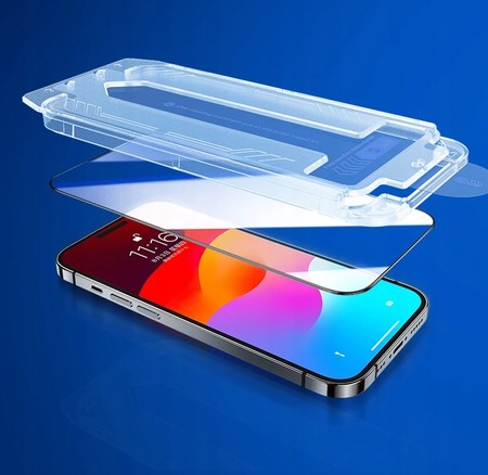 SZKŁO HARTOWANE PEŁNE do iPhone 17 PRO MAX Z RAMKĄ DO MONTAŻU APLIKATOR