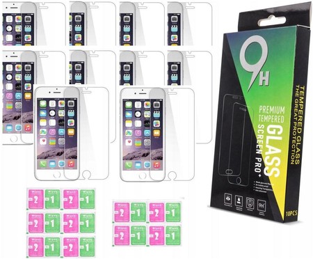 x10 Szkło Hartowane 9H iPhone 6 6s 7 8 Se 2020 BOX