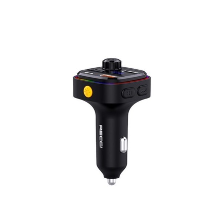 TRANSMITER SAMOCHODOWY FM BLUETOOTH LED USB i USB-C QC 3.1A RECCI