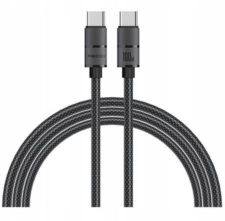 SZYBKI KABEL USB-C USB TYP C 1,2M MOCNY OPLOT POWER 100W QC4.0 PD RECCI