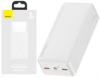 BASEUS POWER BANK 30000MAH 3X USB USB-C 20W +KABEL