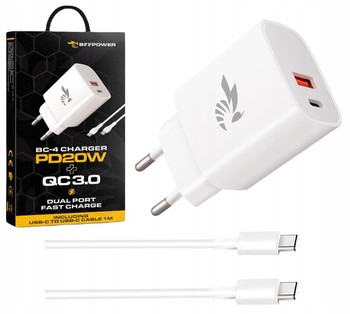 SZYBKA ŁADOWARKA USB-C USB 20W + KABEL TYP C 1M