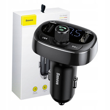 BASEUS ŁADOWARKA SAMOCHODOWA TRANSMITER FM NA BLUETOOTH MP3 KARTA USB FAST