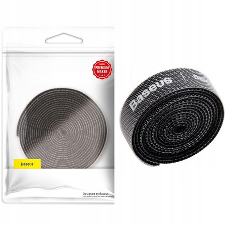 BASEUS TAŚMA RZEP DO KABLI ORGANIZER NA KABLE OPASKA 100CM REGULOWANA MOCNA