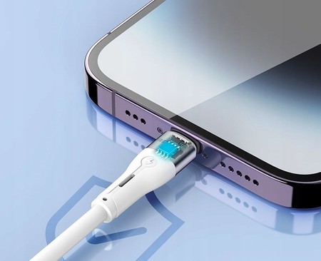 SZYBKI KABEL LIGHTNING USB 2.4A WZMACNIANY 1M ALUMINIOWE KOŃCÓWKI RECCI