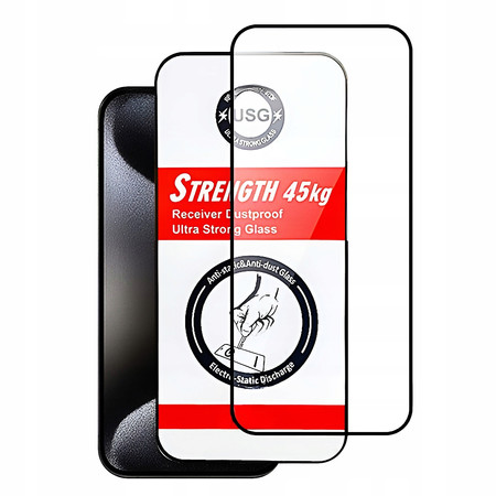 SZKŁO HARTOWANE NA EKRAN DO IPHONE 14 PLUS / 13 PRO MAX ULTRA MOCNE 45KG 9H