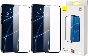 2x SZKŁO NA CAŁY PEŁNE BASEUS iPHONE 13 PRO MAX