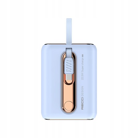 SZYBKI POWERBANK 9000MAH 22,5W 3A PD WBUDOWANE KABLE USB-C DO LIGHTNING IP