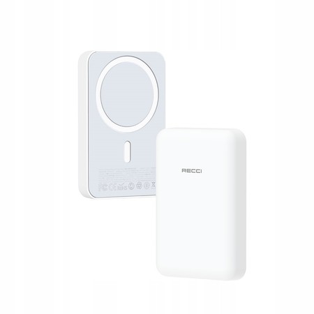 SZYBKI POWERBANK DO MAGSAFE MAGNETYCZNY BEZPRZEWODOWY 10000MAH PD 20W RECCI