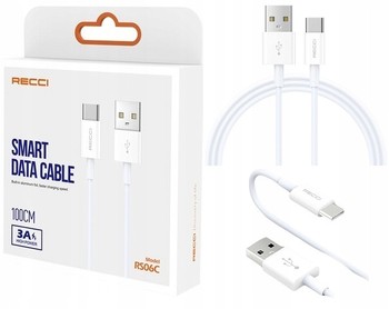 KABEL USB USB-C TYP-C PRZEWÓD QUCIK CHARGE 3A SZYBKIE ŁADOWANIE 100cm RECCI