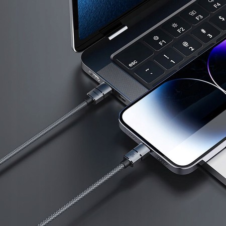 SZYBKI KABEL LIGHTNING - USB-C 2M w oplocie POWER DELIVERY 20W QC PD RECCI