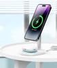 STOJAK Z ŁADOWARKA BEZPRZEWODOWA QI DO IPHONE 15 14 13 12 / SŁUCHAWEK RECCI