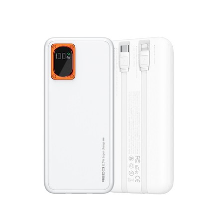SZYBKI POWERBANK 20000MAH 22,5W QC 3.0 PD + KABEL LIGHTNING USB-C RECCI
