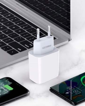 SZYBKA ŁADOWARKA SIECIOWA USB C 20W PD QC 3.0 + KABEL LIGHTNING DO IPHONE