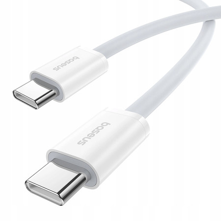2X BASEUS KABEL PRZEWÓD USB-C 30W PD 480Mb/s 2M BIAŁY 2X USB C TYP C