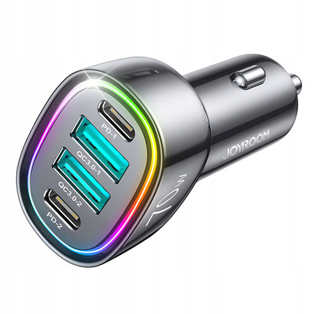 ŁADOWARKA SAMOCHODOWA SZYBKA 70W 4 PORTY: 2 x USB C, 2 x USB PD QC JOYROOM