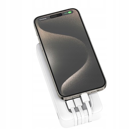 SZYBKI POWERBANK 20000MAH 22,5W 3A WBUDOWANE KABLE USB-C DO LIGHTNING MICRO