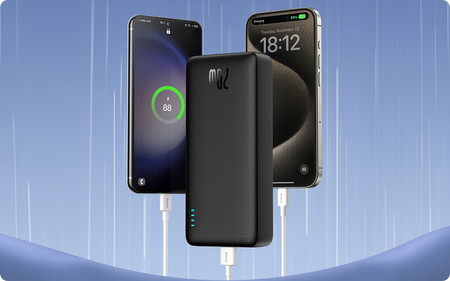 BASEUS POWER BANK Z SZYBKIM ŁADOWANIEM 20000MAH 20W USB-C USB-A Z KABLEM
