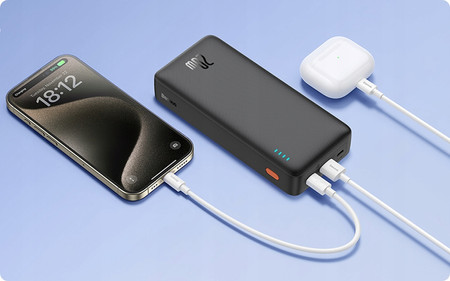 BASEUS POWER BANK Z SZYBKIM ŁADOWANIEM 20000MAH 20W USB-C USB-A Z KABLEM