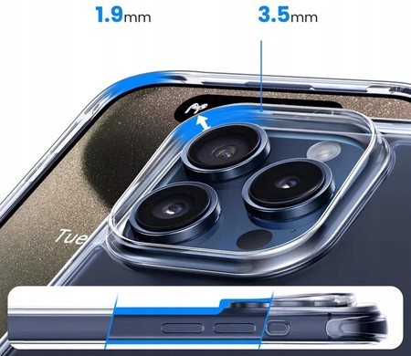 ETUI OBUDOWA CASE DO iPHONE 16 PRO MAX + 3X SZKŁO HARTOWANE 9H ANTI SHOCK