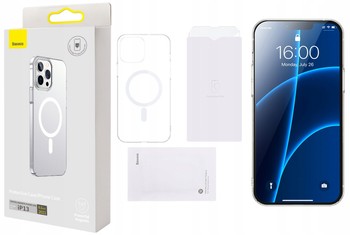 ETUI CASE Z MAGSAFE BASEUS + SZKŁO DO IPHONE 13