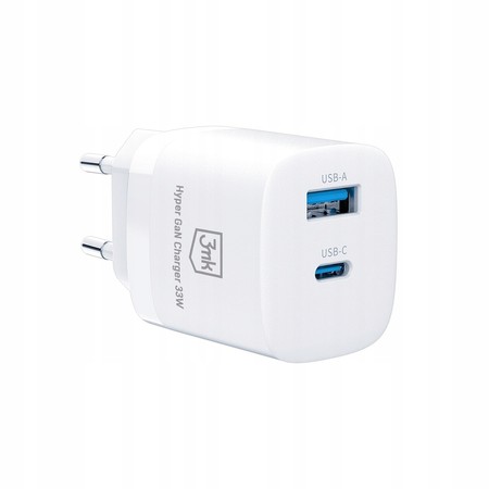 SZYBKA ŁADOWARKA SIECIOWA 3MK 33W DO IPHONE QC GAN