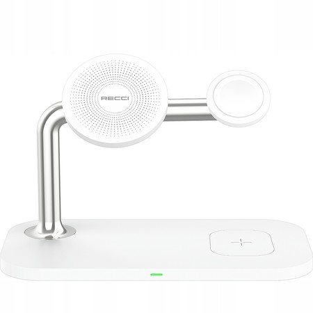 STOJAK Z ŁADOWARKA BEZPRZEWODOWA DO IPHONE / WATCH / AIRPODS 15W RECCI