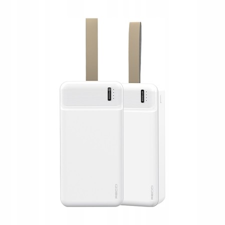 STACJA ŁADOWANIA POWERBANK 30000MAH MOCNY SZYBKI 2,1A USB C + KABEL RECCI